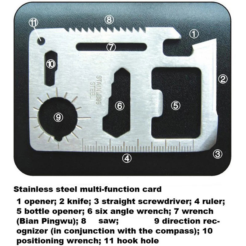 Survival Kit Compact Stainless Steel Card & Wire Saw