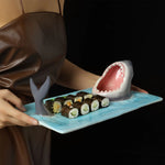 Sushi Plate Ceramic Shark Design Dishwasher Safe