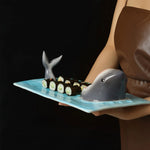 Sushi Plate Ceramic Shark Design Dishwasher Safe