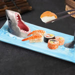 Sushi Plate Ceramic Shark Design Dishwasher Safe