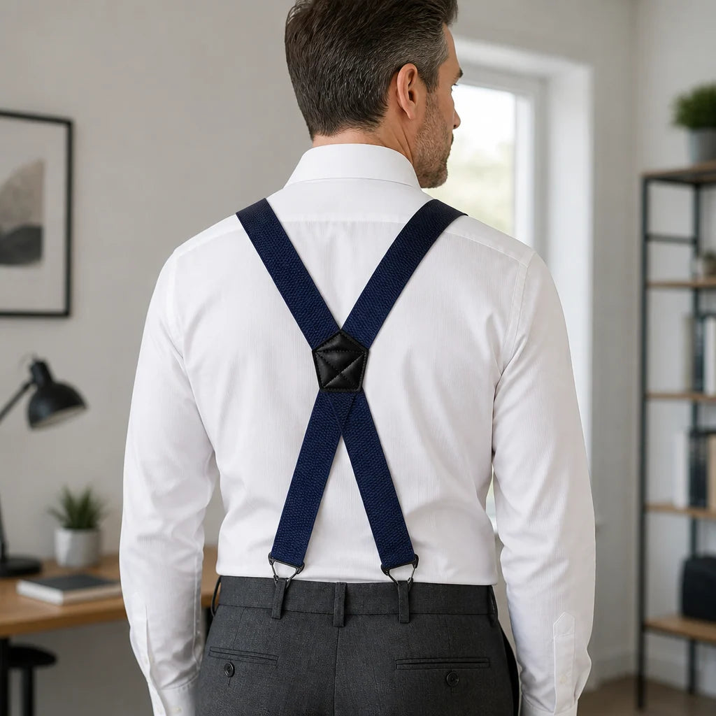 Suspenders Adjustable Elastic Belt Loop Hooks 1.5-Inch Straps