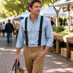 Suspenders Elastic Adjustable X-Back or Y-Back Metal Clips