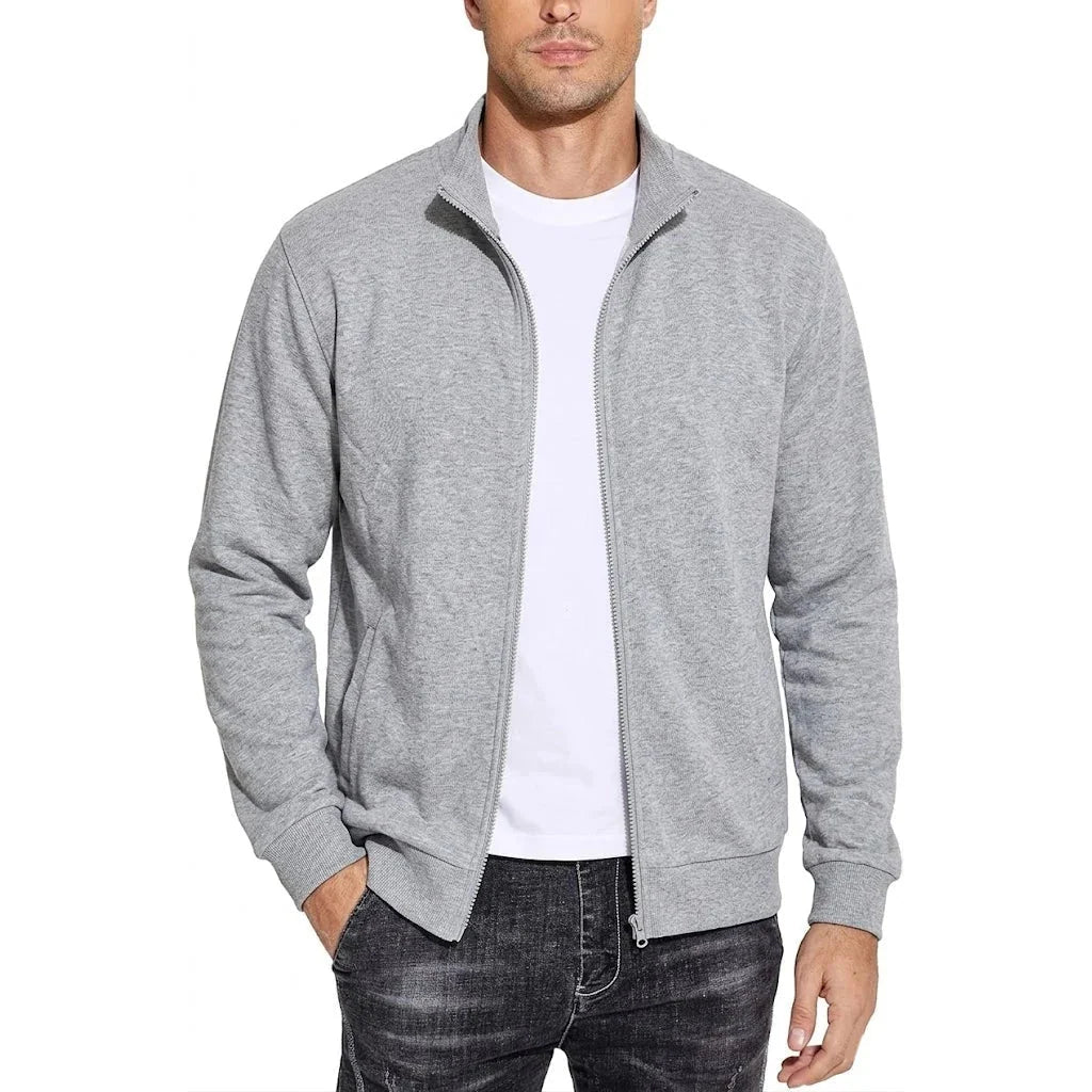 Sweatshirt Jacket Cotton Full-Zip Breathable Comfort