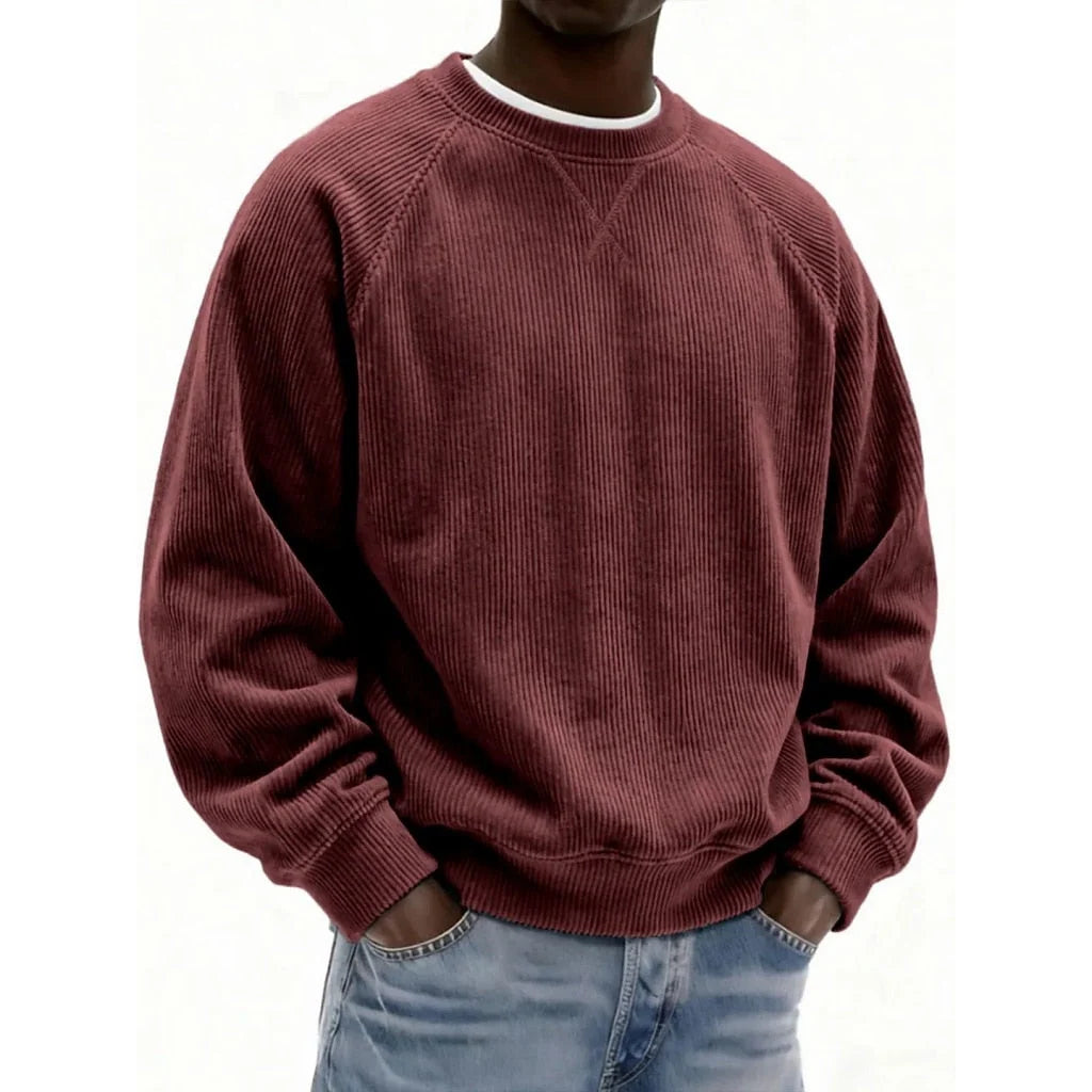 Sweatshirt Textured Corduroy Patchwork Design