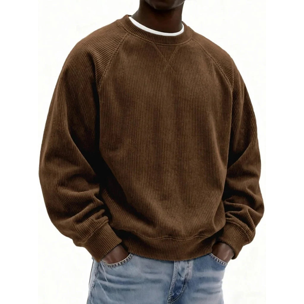 Sweatshirt Textured Corduroy Patchwork Design