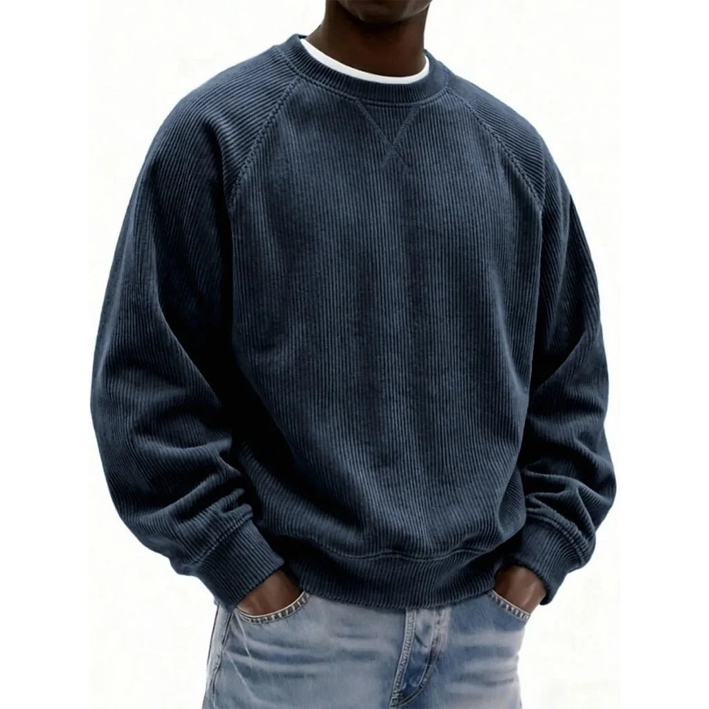 Sweatshirt Textured Corduroy Patchwork Design
