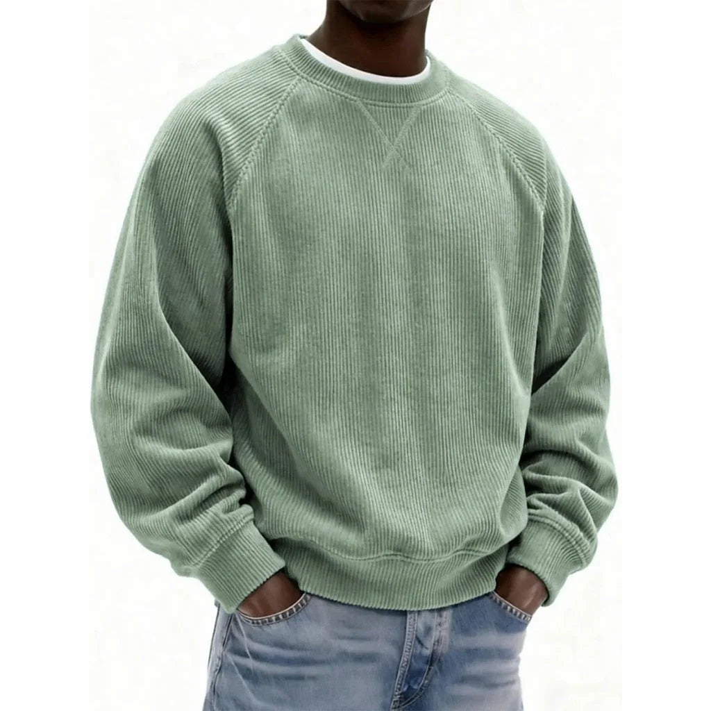 Sweatshirt Textured Corduroy Patchwork Design