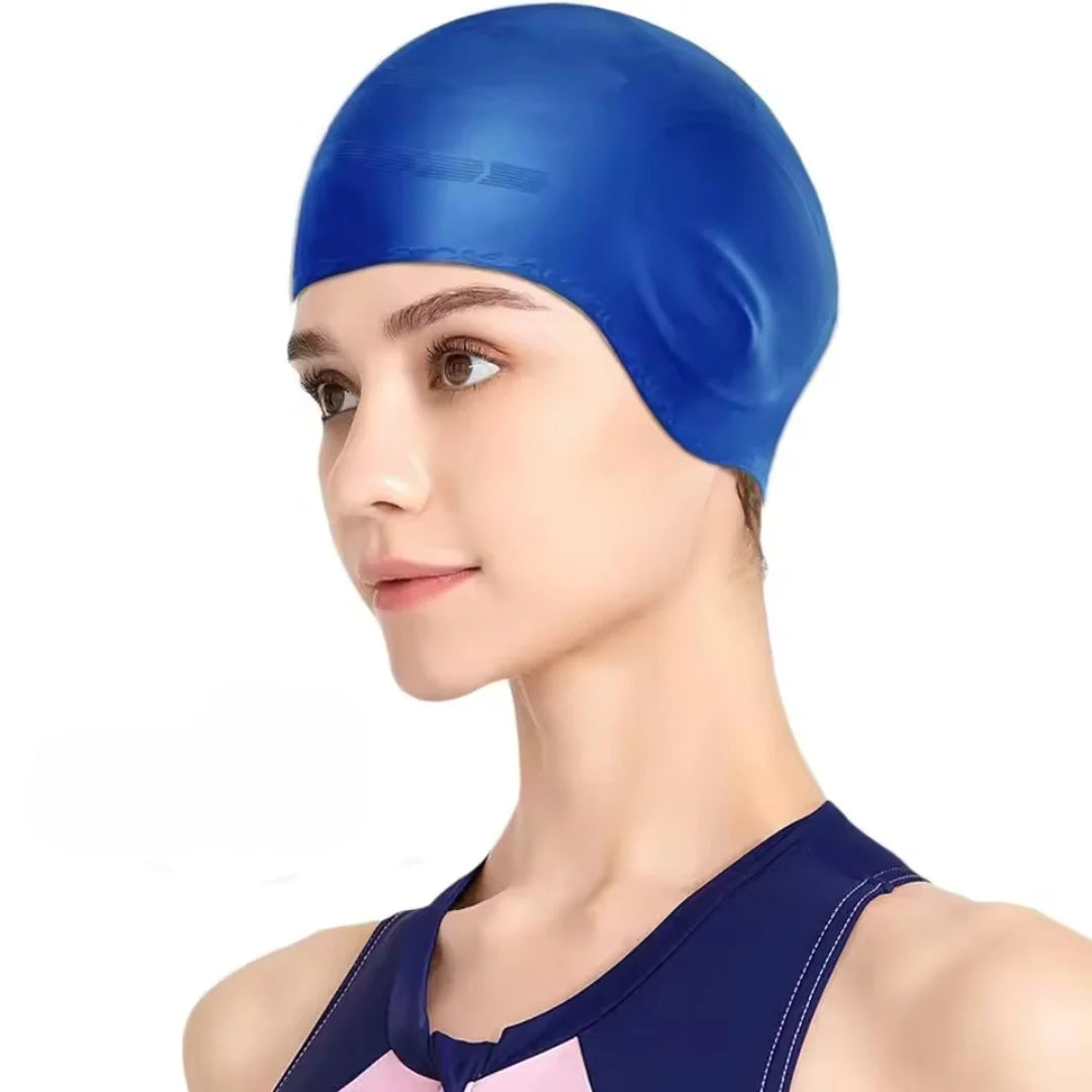 Swim Cap Silicone For Long Hair Ear Pockets
