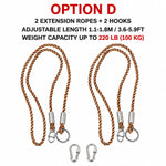 Swing Extension Rope Kit Adjustable Braided With Hooks