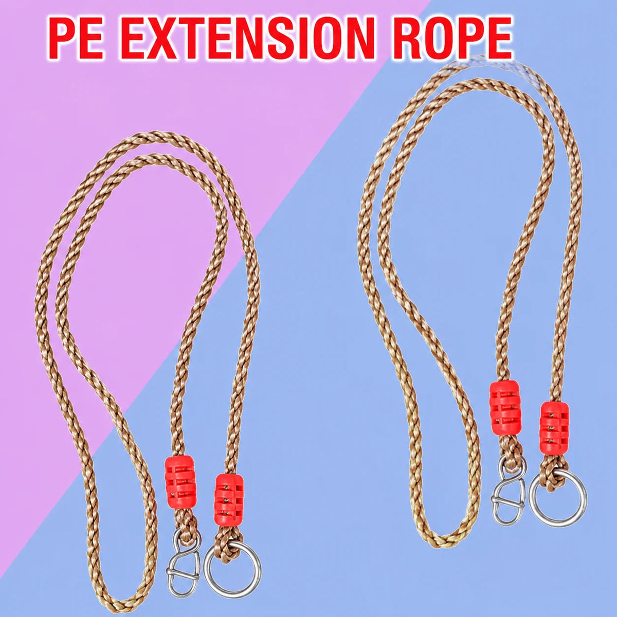 Swing Extension Rope Kit Adjustable Braided With Hooks