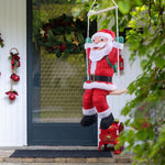 Swinging Santa Figure Lightweight Fabric Indoor & Outdoor