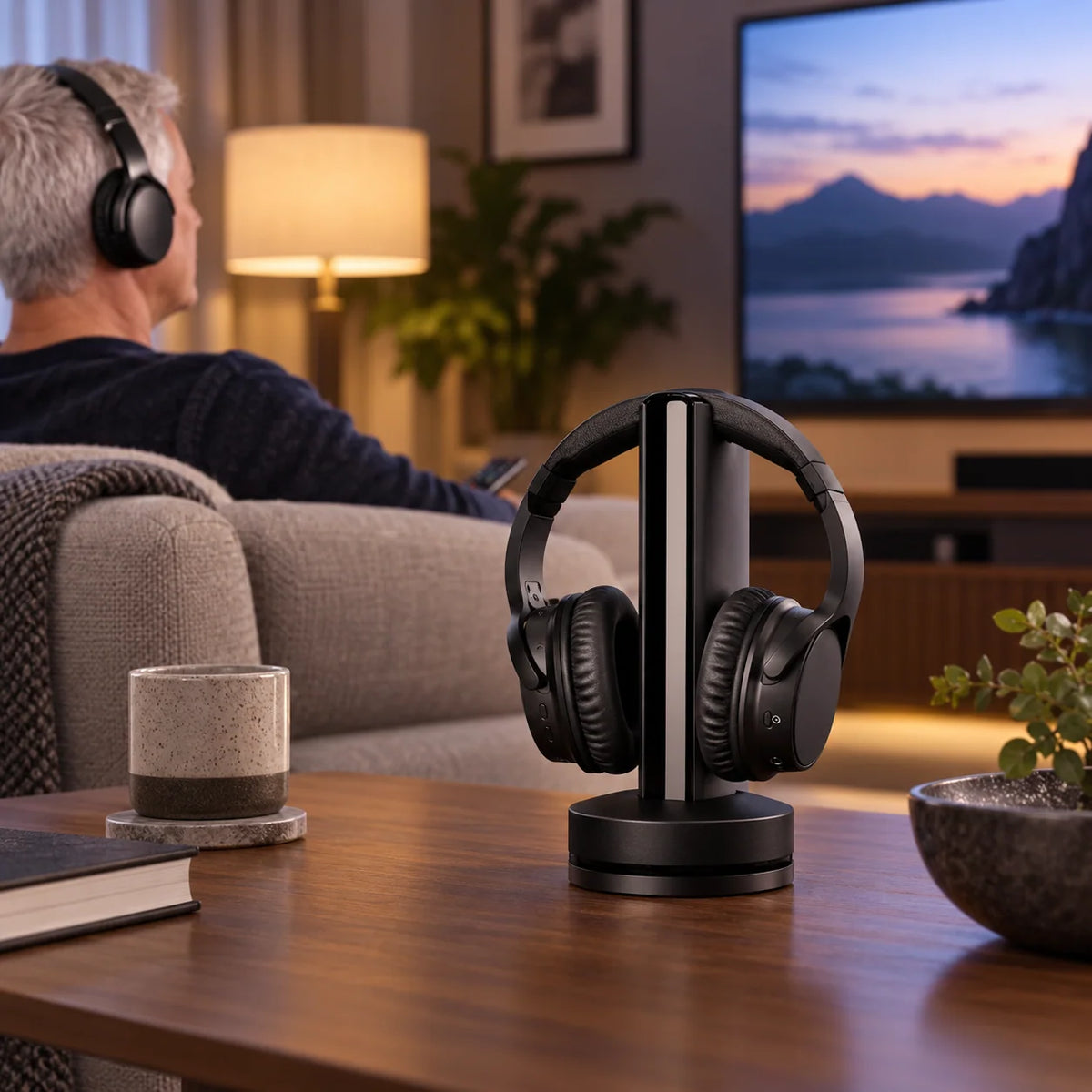 TV Headphones Wireless Over-Ear 160 Ft Range & 20-Hour Battery