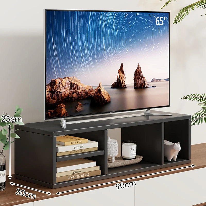 TV Stand Riser 5.9-Inch Lift Two Open Compartments Cable Routing