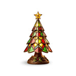 Table Lamp Christmas Tree Glass Art Colorful Glow