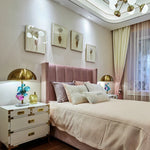Table Lamp Golden Dome Shade Decorative Glass Spheres