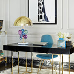 Table Lamp Golden Dome Shade Decorative Glass Spheres
