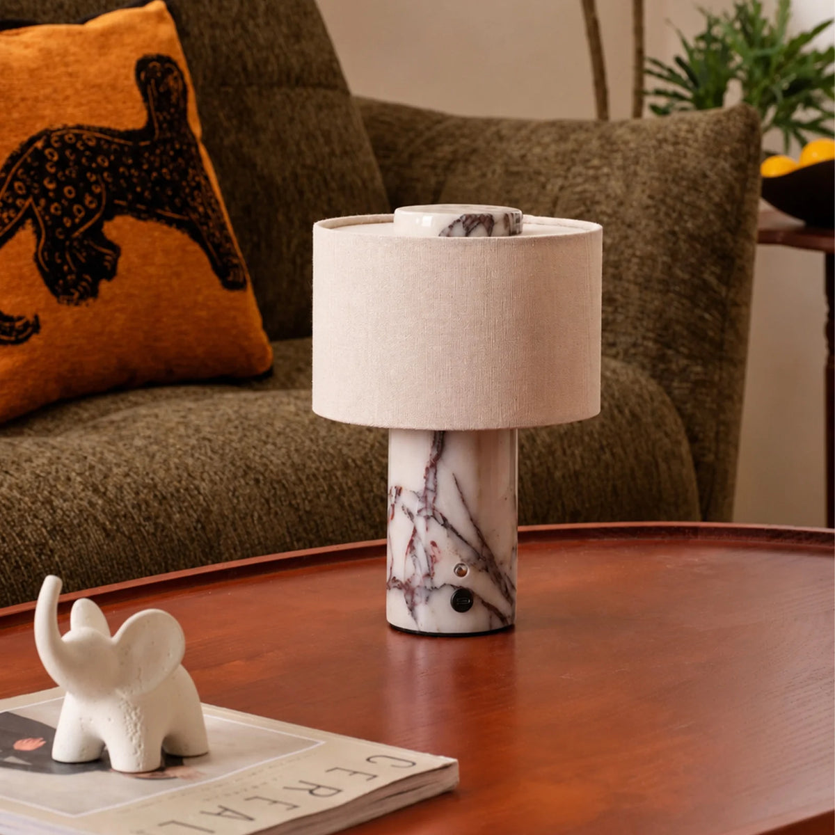 Table Lamp Marble Base Rechargeable Touch Control