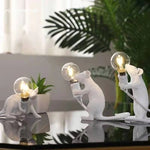 Table Lamp Mouse Figurine Warm & White Light
