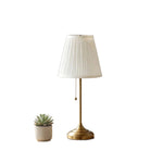 Table Lamp Pleated Shade Pull Chain Switch Weighted Base