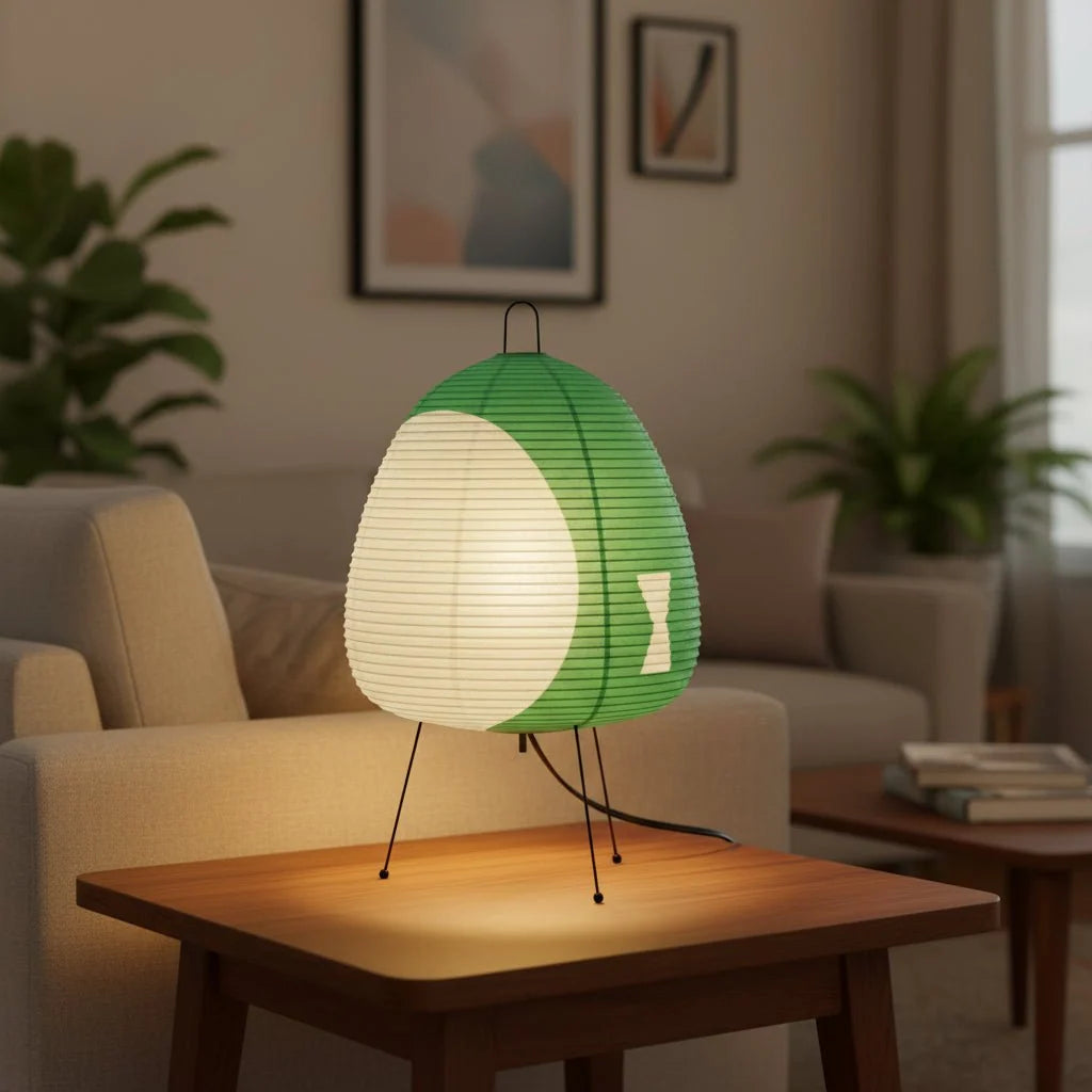 Table Lamp Rice Paper Shade Soft Glare-Free Lighting