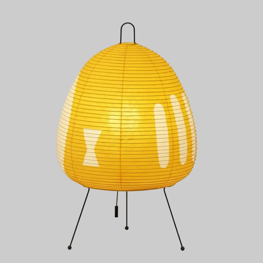 Table Lamp Rice Paper Shade Warm Ambient Lighting