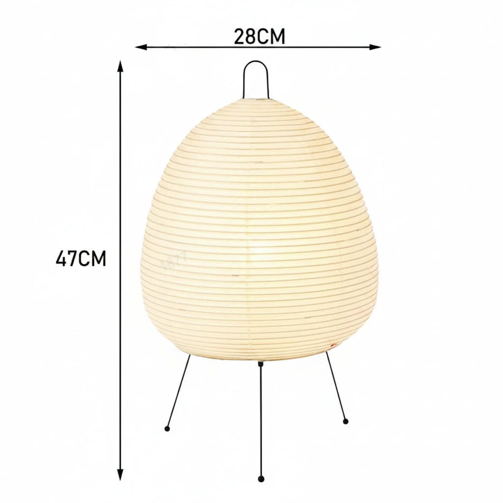 Table Lamp Rice Paper Shade Warm Ambient Lighting
