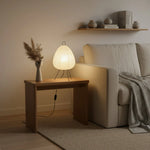 Table Lamp Rice Paper Shade Warm Ambient Lighting