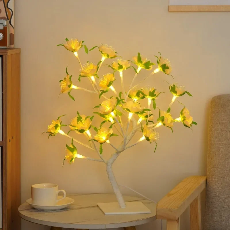 Table Lamp Tree-Inspired Warm White LED USB-Powered