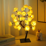 Table Lamp Tree-Inspired Warm White LED USB-Powered