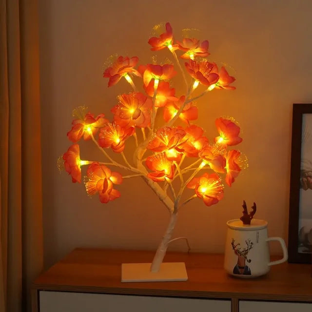 Table Lamp Tree-Inspired Warm White LED USB-Powered