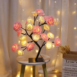 Table Lamp Tree-Inspired Warm White LED USB-Powered