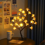 Table Lamp Tree-Inspired Warm White LED USB-Powered