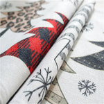Table Runner Embroidered Christmas Trees & Snowflakes Wrinkle-Resistant Fabric
