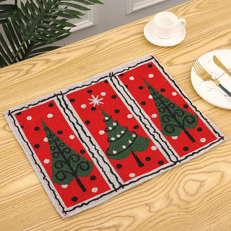 Tablecloth Christmas Tree Motif Durable & Machine Washable