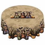 Tablecloth Round Polyester Halloween Designs Foldable for Storage