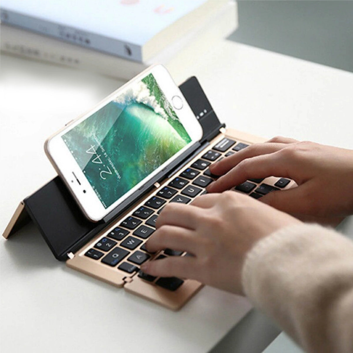 Tablet Keyboard Foldable Bluetooth Wireless Slim Portable
