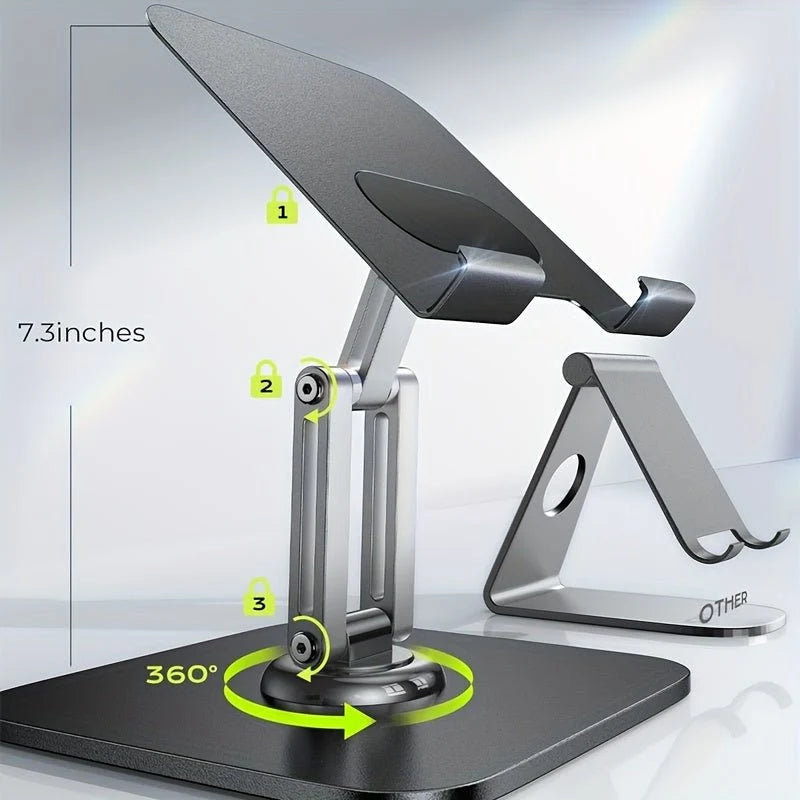 Tablet Stand 360° Rotating Adjustable Height & Angle