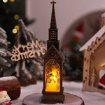 Tabletop Christmas Church Decoration Intricate Carvings Warm LED