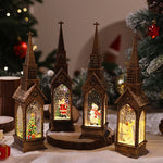 Tabletop Christmas Church Decoration Intricate Carvings Warm LED