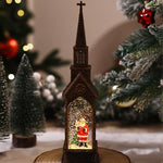 Tabletop Christmas Church Decoration Intricate Carvings Warm LED
