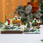 Tabletop Christmas Cottage LED Rotating Plug-In