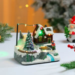 Tabletop Christmas Cottage LED Rotating Plug-In