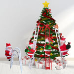 Tabletop Christmas Figurine Santa Climbing Ladder Red & White