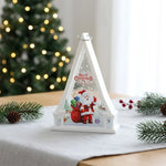 Tabletop Christmas Lantern Transparent Reindeer Warm Glow
