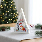 Tabletop Christmas Lantern Transparent Reindeer Warm Glow