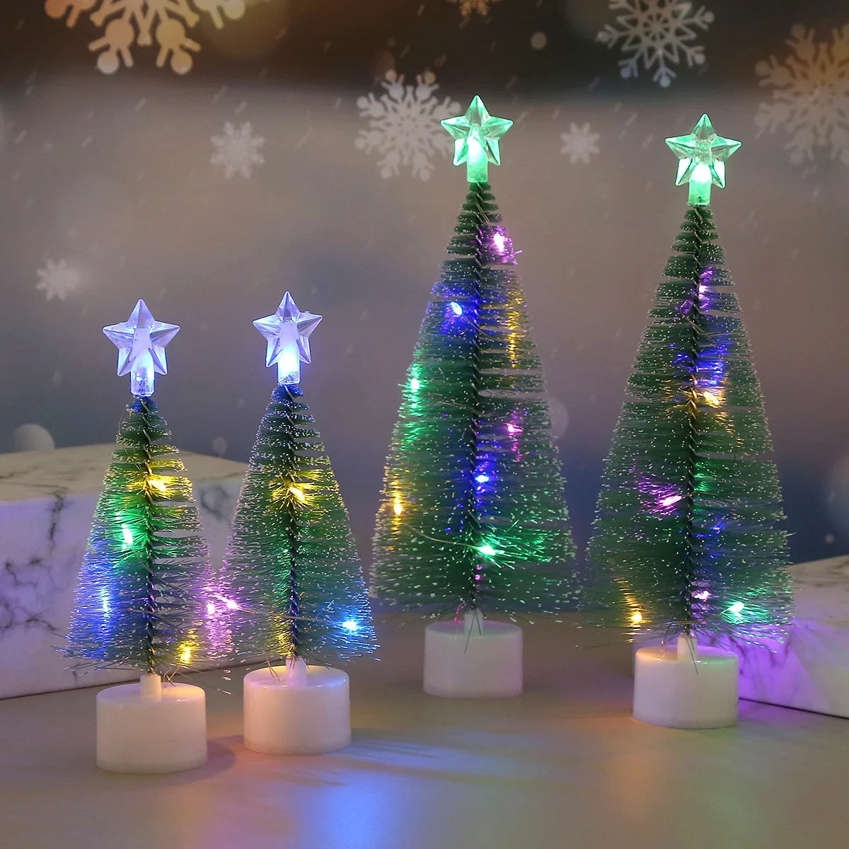 Tabletop Christmas Tree Flocked Pine Eco-Friendly Compact