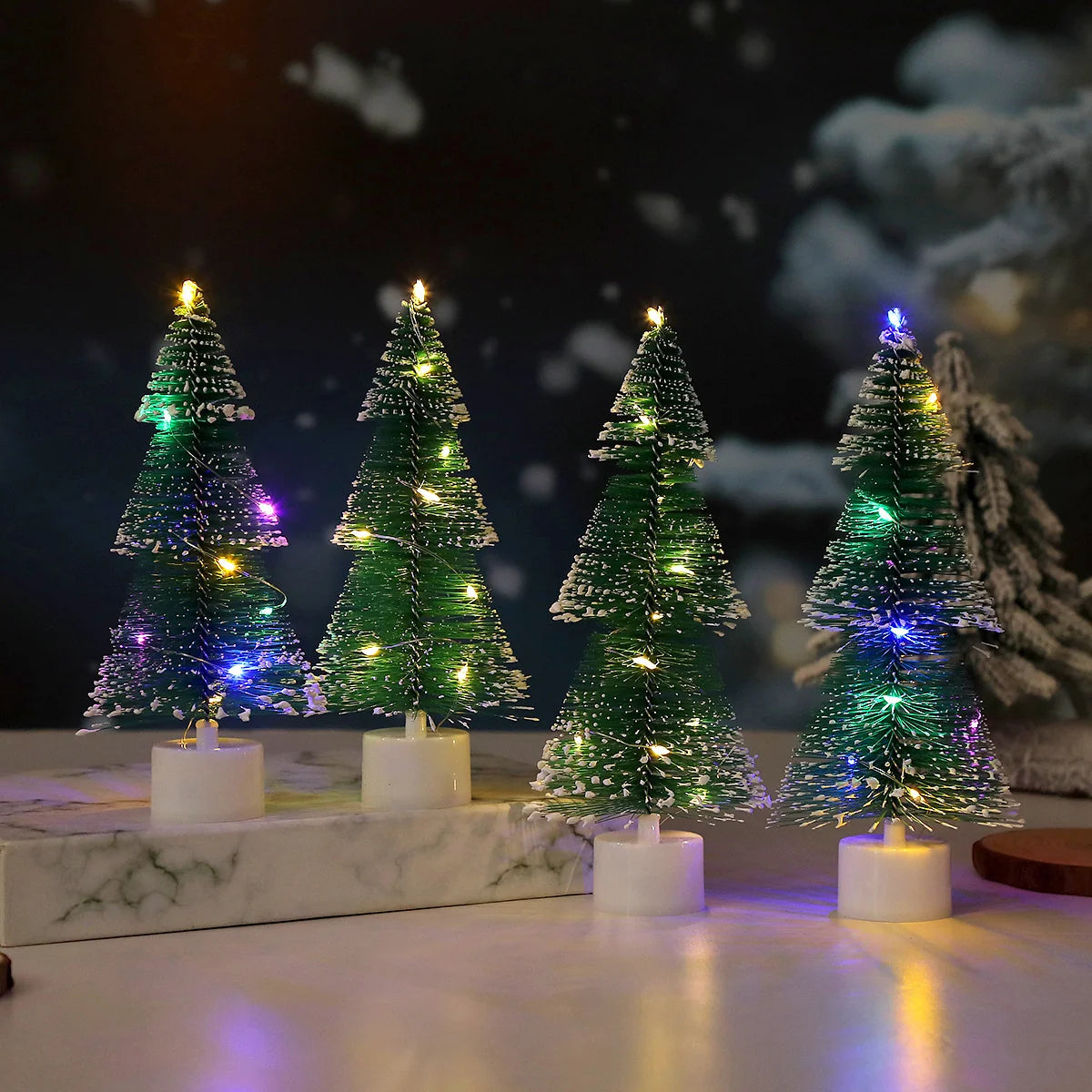Tabletop Christmas Tree Prelit Warm LED Durable Plastic