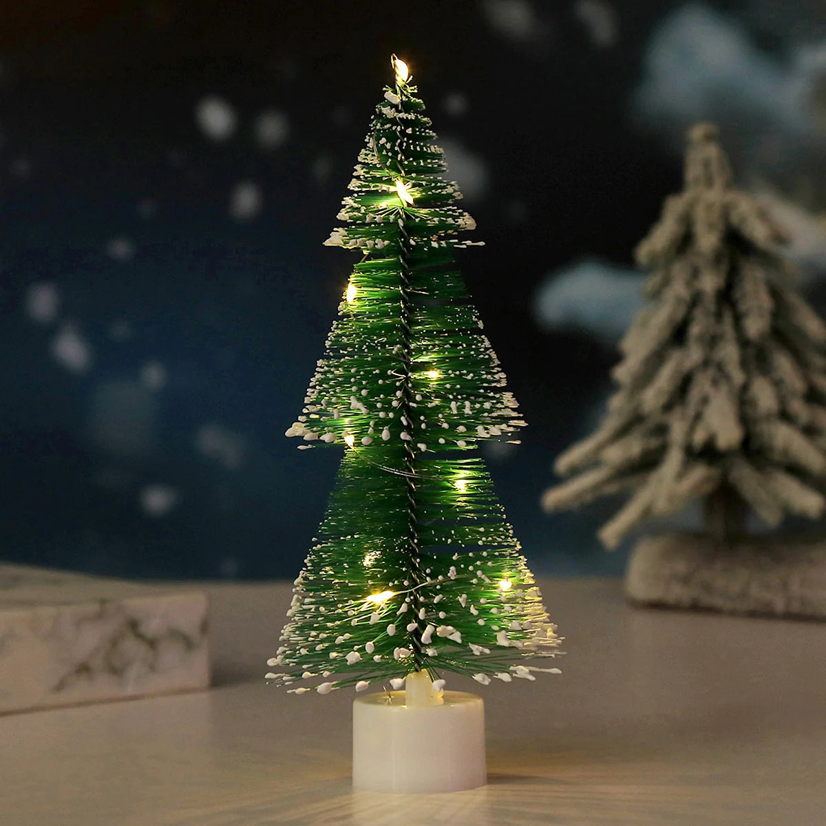 Tabletop Christmas Tree Prelit Warm LED Durable Plastic