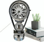 Tabletop Clock Rotating Gears USB Powered Industrial Design