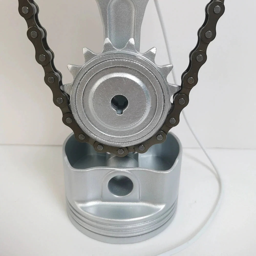 Tabletop Clock Rotating Gears USB Powered Industrial Design